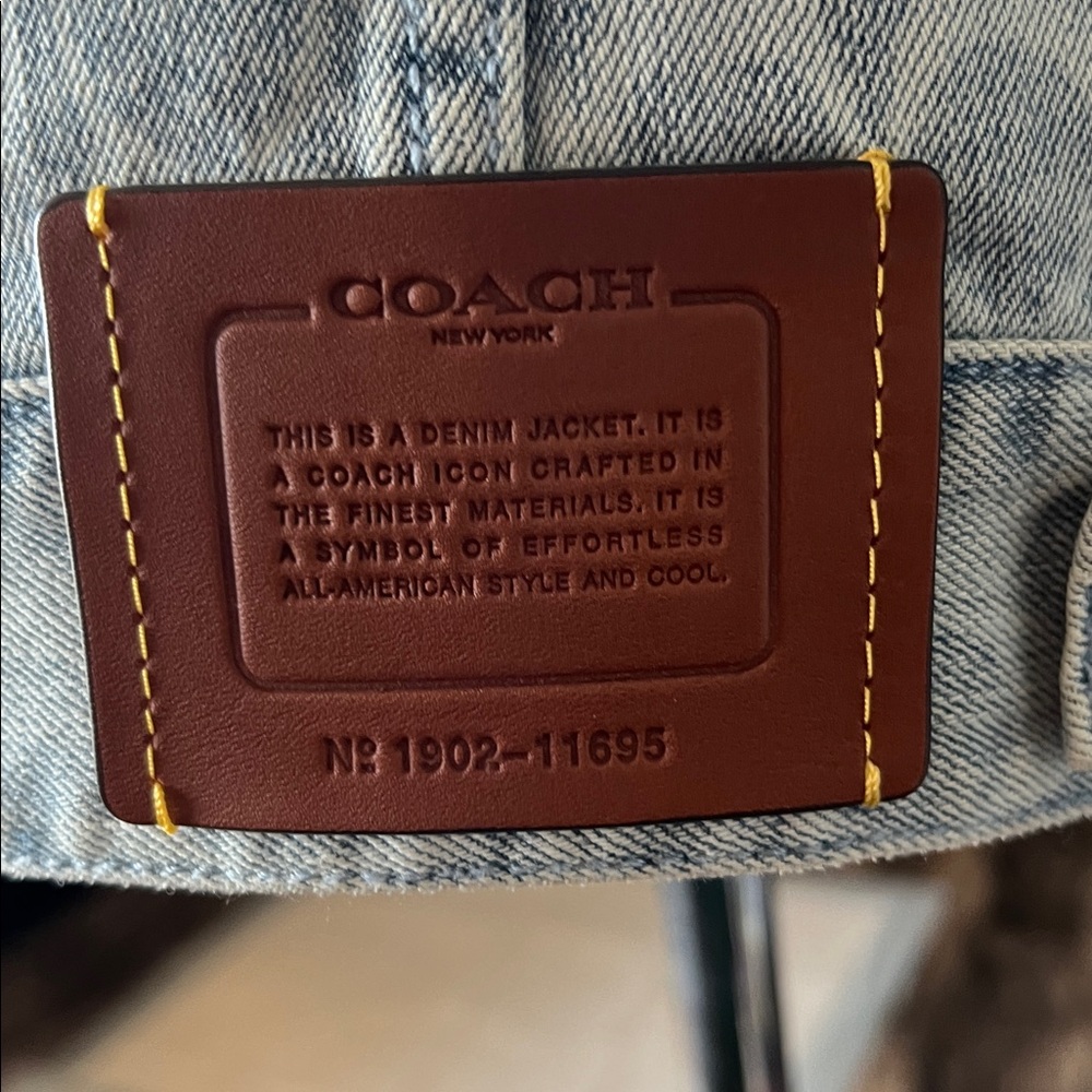 Coach Mens Light Blue signature Denim Jacket - Picture 3 of 5